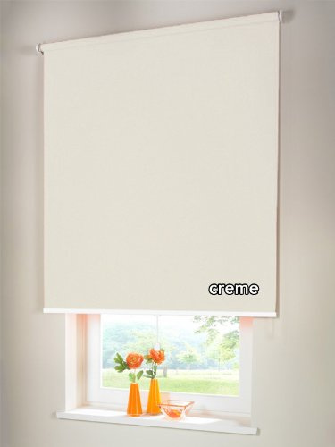 Verdunkelungsrollo Mittelzugrollo Springrollo Rollo Verdunkelung 125 x 220 cm / 125x220 cm creme