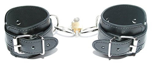 jowiha Lederhandschellen mit Schloß Handschellen aus Leder mit Schloß