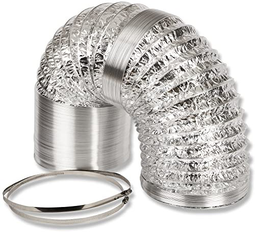 Air Ducting Aluminium Foil Flexible Ventilation Fan Duct Extractor Hydroponics Grow Room (300mm x 10m (12))