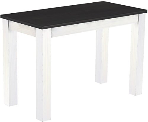 Esstisch Rio Classico 115x56 cm Ebenholz Weiß Küchentisch Kleiner Tisch Holztisch Pinie Massivholz Brasilmöbel