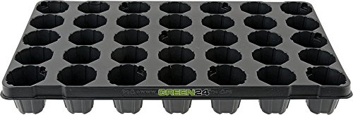 GREEN24 Premium Anzuchtplatte Topfplatte mit 35 Pflanztöpfen - 35er Topfpalette Blumentöpfe
