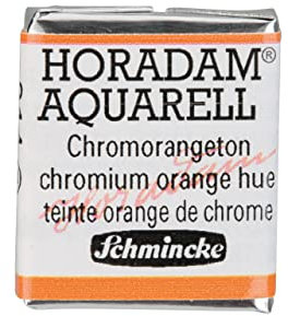 Schmincke – HORADAM® AQUARELL - feinste Künstler-Aquarellfarben, 214 Chromorangeton, 14 214 044, 1/2 Näpfchen
