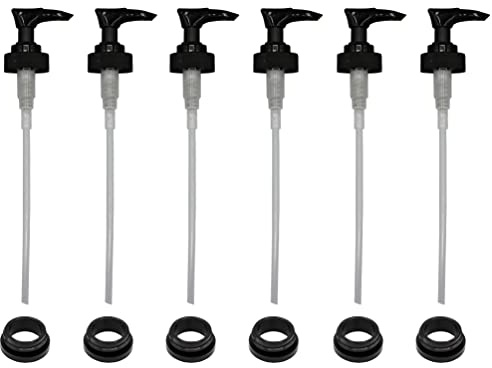 Creative Hobbies Black Plastic Dispenser Pumps with Screw Collars - 28/400 - Ideal for Soap and Lotion Jars or Bottles | Pack of 6