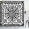 ABAKUHAUS Ethnisch Duschvorhang, Lace Paisley Schwarz Mehndi, Stoffliches Gewebe Badezimmerdekorationsset mit Haken, 175 x 180 cm, Charcoal Grau Weiß