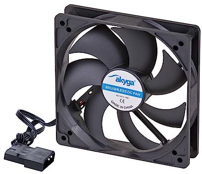 AKYGA AW-12A-BK Ventilateur de Boîtier 120mm Ventilateur pour PC Molex 12V Noir
