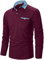 GNRSPTY Poloshirt Herren Langarmshirt Basic Polohemd Denim Nähen Casual Baumwolle Golf Tennis T-Shirt,Rot,M