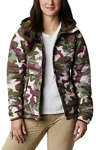 Columbia Damen Steppjacke Mit Kapuze, Olive Green Traditional Camo, S