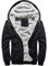 LBL Homme Hiver Chaud Sweats à Capuche Zippé Épaisse Veste de Manches Longues 11Noir L