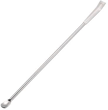 sourcing map Lab Micro Sampling Reagent Spoon 304 Stainless Steel 2 in 1 Laboratory Mixing Spatula 150mm 2Pcs