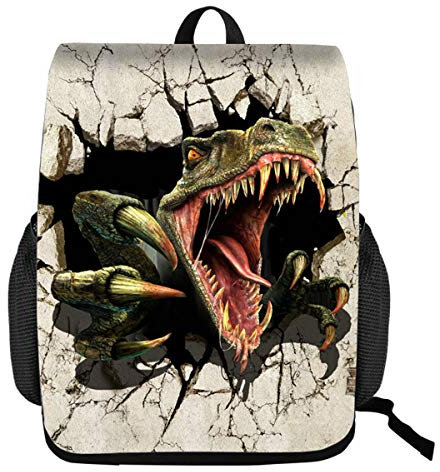 Dinosaurier Rucksack für Damen Herren Kinder Jungen Studenten, Enhome 3D Drucken Unisex Lässiger Daypacks Schüler Bag für Laptop Schultasche Sportbeutel Reisen Wandern Freizeit Job (Groß,A)