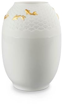 LLADRÓ Koi Vase. Golden Luster. Litophane. Porzellan.