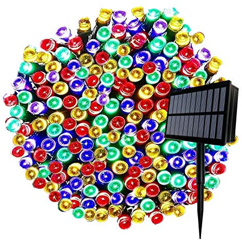 FANSIR Solar String Lights, 164ft 500 LED Outdoor String Solar Powered Fairy Lights Waterproof 8 Modes Garden Decorative Lights for Tree, Patio, Garden, Yard, Home, Wedding, Party (500 Multicolor)