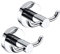 2PCS Towel Holder Hooks Stainless Steel Brass Chrome Double Door Hooks Heavy Duty for Bathroom Towel Kitchen Room
