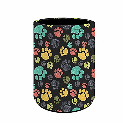 NETILGEN Joli pot à crayons en cuir PU coloré avec motif de patte de chien pour organiser le bureau ou la maison