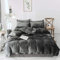 Sedefen Warme Winter Bettwäsche 200x200m Biber Grau Cashmere Touch Flauschig Flanell Bettbezug Deckenbezug Doppelbett und 2 Kissenbezug 80x80cm mit Reißverschluss