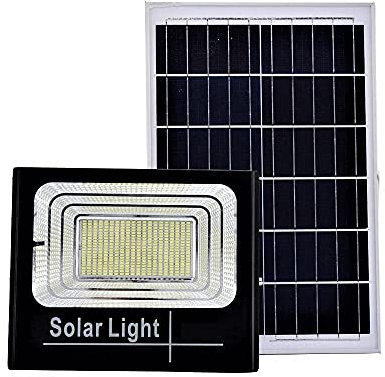 LEOFLA Faro 400W A LED SMD con Pannello Solare E Sensore Crepuscolare con Telecomando