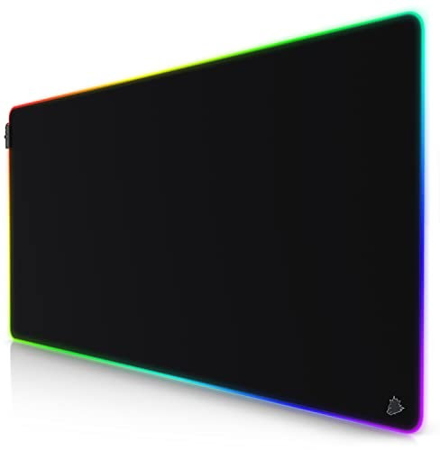TITANWOLF - New RGB LED Tappetino Mouse Gaming Grande XXXL – 1200x600mm – Mousepad USB - OLED Multi Color - 7 Colori più 4 Effetti – Retro gommato Antiscivolo - New 2022