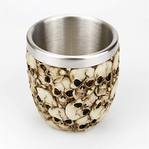 FAMoUsGoods Teetassen Edelstahl-Schädel-Tasse Skeleton-Bier-Becher-Schuss-Glas-Küchenbar-Drink-Verwandte Freunde Geschenke Becher (Color : 1)