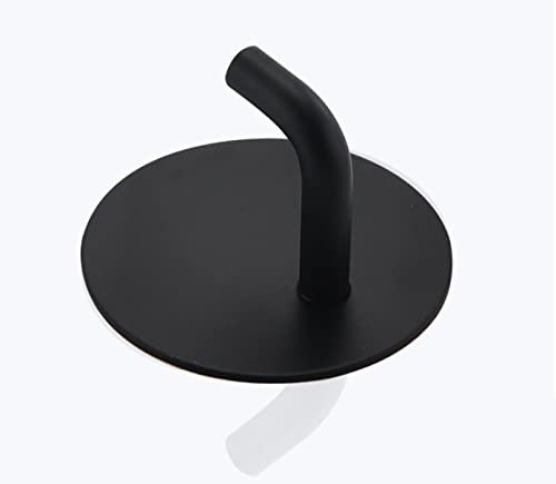 Handtuchhaken selbstklebend - Handtuchhalter [rund] ohne bohren für Bad, Toilette & Küche - Mehrzweckhaken - Wandmontage | Klebehaken aus Edelstahl | Bademantelhaken | Kleiderhaken zum Kleben schwarz