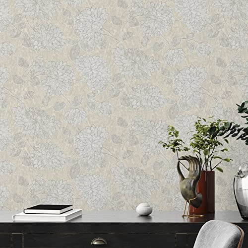 A.S. Création Attractive 2 390252 Non-Woven Wallpaper 10.05 m x 0.53 m Made in Germany Floral Beige/White
