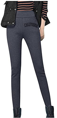 Leggings Damen High Waist Push Up Lange Unterhose Damen-Leggings Buchstabendruck in voller Länge hohe Taille dehnbare plüschige Caprihose Funktionsunterwäsche Damen compatible with Motorrad