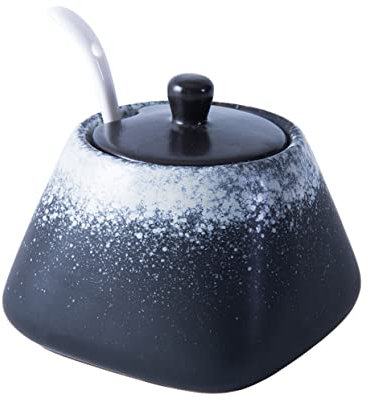 SHERCHPRY Zuckerschüssel Zuckerdose Aus Porzellan Gewürzflaschen Krug Behälter Mit Deckel Salzschale Vintage Gewürztopf Gewürzschalen Mit Deckel Gewürzdosen Aus Marmor Klein Haushalt Würze
