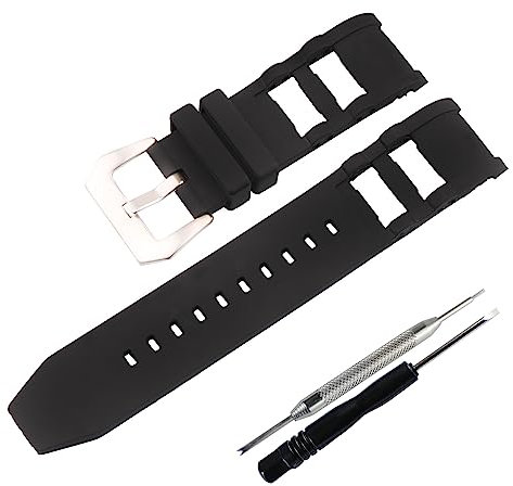 JETHENG 26 mm Herren-Uhrenarmband aus Silikon, kompatibel mit Invicta Diver 1242 1433 15561 15565 4338 80120 Damen-Uhrenarmband aus Gummi im Freien Sport Armband Schnalle