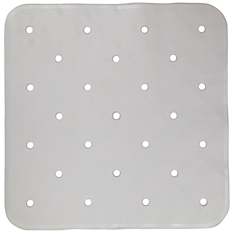 Sicignano | Alfombra para ducha de goma antideslizante blanca 54 x 54 cm cuadrada sensible a la piel, con suspensión, resistente al moho, ideal para niños y ancianos, fabricada en Italia