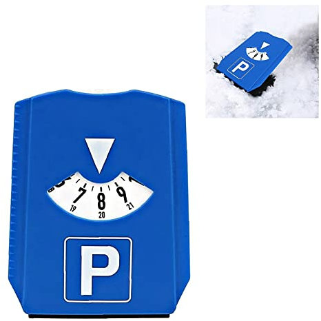 FEISIDUNWSF Auto Parkuhr Parkscheibe mit Eiskratzer Europäische Parkuhr 24 Stunden Zeitanzeige für Auto Winter Verpackung