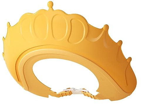 2 Stück Baby-Duschhaube, Haarwaschmütze, wasserdicht, verstellbar, Silikon-Badehut für Augen- und Ohrenschutz, niedliche Kronenform (gelb)