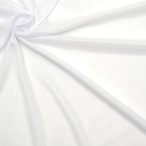 STOFFKONTOR Stretch Futterstoff Stoff Charmeuse - Öko-Tex Standard 100 - Meterware, Farbe Weiss - zum Abfüttern von Bekleidung und zur Dekoration