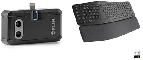 FLIR ONE Pro - iOS - Professional Grade Thermal Camera for Smartphones - with VividIR and MSX Image Enhancement Technology & Logitech Ergo K860 kabellose ergonomische Tastatur – Geteilte Tastatur