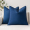 MIULEE Kissenbezug Kissenhülle Dekokissen Leinen Baumwolle Dekorative Kissenbezüge Waschbar Sofakissen mit Verstecktem Reißverschluss für Wohnzimmer Schlafzimmer Sofa 2er Set 50x50 cm Dunkelblau