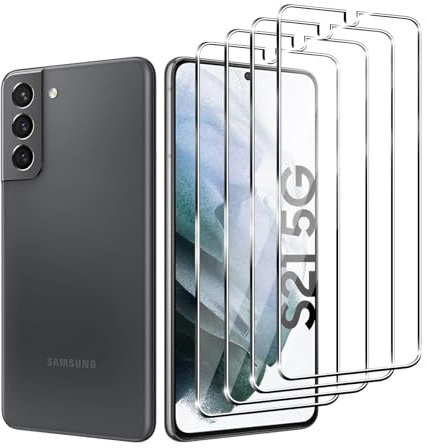 Ljietr 4 Stück Schutzfolie für Samsung Galaxy S21 5G, für Panzer Schutz Glas, Panzerfolie, Schutzglas, HD Displayschutzfolie, 9H Härte für Samsung Galaxy S21 5G