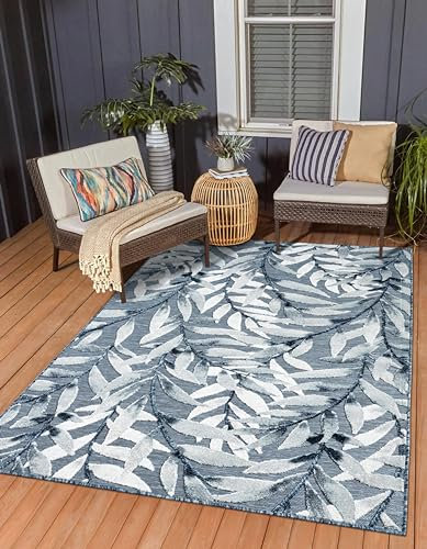 MY-RUG Outdoor Teppich wetterfest 160 x 230 cm, UV beständig & robust für Garten Terrasse, Balkon Küche & Wohnzimmer, kurzflor waschbarer Wohnzimmerteppich, Laurel