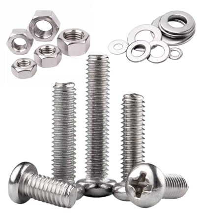 Foyoram #2-56 x 3/16 UNC Viti a testa semicircolare con impronta a croce in acciaio inox, 50 pezzi, viti combinate, filettatura 2#-56, viti per macchina con impronta a croce, dadi piatti ANSI/ASME B