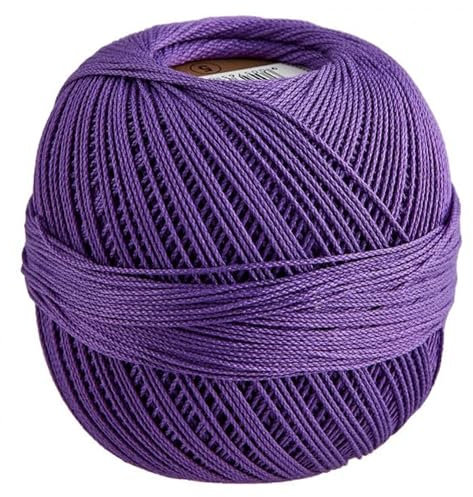 Elisa Häkelgarn Filethäkelgarn Stärke 5, 50 g/200 m LL, 100% Baumwolle gekämmt, mercerisiert, gasiert, NS 1,75-2,0mm, (8598 lila)