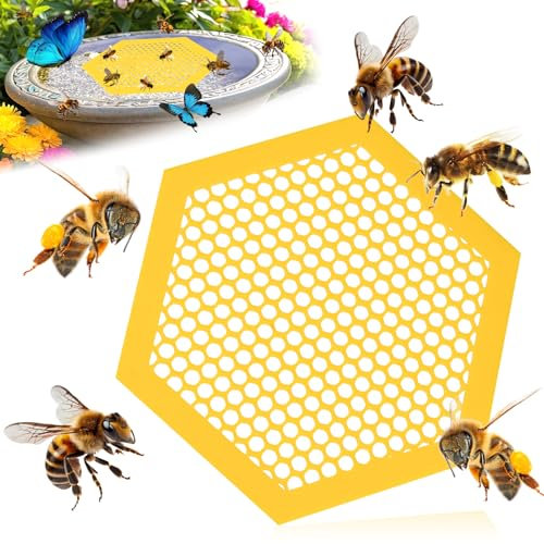 COLEESON Bee Cups for Thirsty Bees Garden, Bee Insect Drinking Cup, 3D Printed Floating Bee Island, Thirsty Pollinators Need a Drink, Bees Need Safe Places to Drink, Resin Bee Cups for Garden Decor