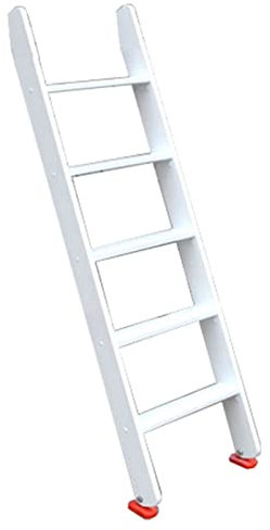 ZCFXIFGF Weiße Kurze Etagenbettleiter – Ersatz-Holzleiter für Wohnmobil, Wohnwagen, Reiseanhänger, Kleiderschrank-Trittleiter für Wohnung, Wohnheim, Dachboden (Größe: 5 Stufen 150 cm/59 Zoll)