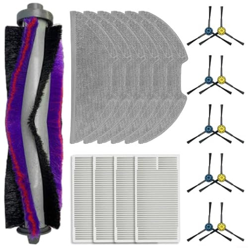 FUBESK Piezas de repuesto para M9 para Eureka NERE10s E10S para robot aspirador para Obode A8, accesorio con filtro de cepillo lateral principal, kit de paño de fregona (B)