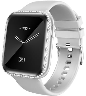 AIYAAIYA Reloj Inteligente Mujer, 1.75 AMOLED Smartwatch con Llamadas y Alexa Incorporada,130+ Modos Deportivos con Pulsómetro/sueño/SpO2, IP68 Impermeable para Android iOS (Correa Gris)