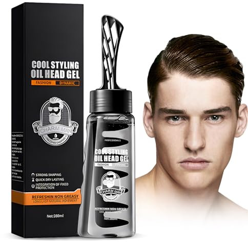 Pardofelis Hair Oil Head Gel, 280ml Haarstyling-Gel für Männer, Haargel Herren Haarwachs Männer, 2-in-1 Haargel mit Kamm, Styling Gel Langanhaltend Erfrischend und Schnell Trocknend