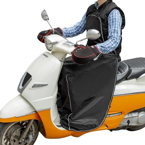 KEMIMOTO Beinschutz Beinabdeckung Roller, Motorradplane/Abdeckplane für Motoroller, Universaler Wetterschutz Nässeschutz mit Kälteschutz Reflexstreifen, Wasserdicht & Winddicht
