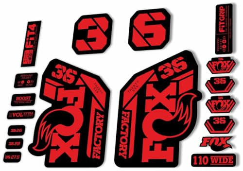 Gabel Ersatz Aufkleber kompatibel für Fox 36 2021 Serie Rot (matt)