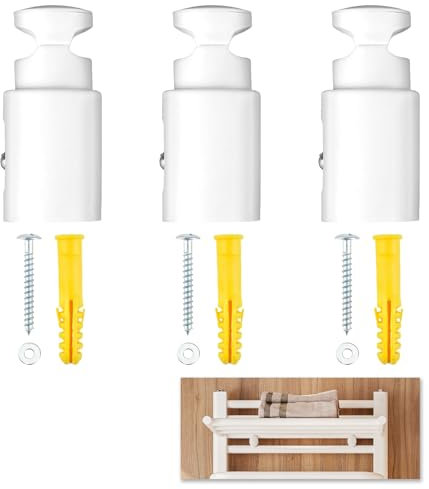 3 Pezzi Supporto Scaldasalviette, Staffe Fissaggio Scaldasalviette per Bagno in ABS, Adatta per Radiatori Dritti o Curvi, con Distanza Personalizzabile - Design Moderno, Resistente a Calore e Umidità