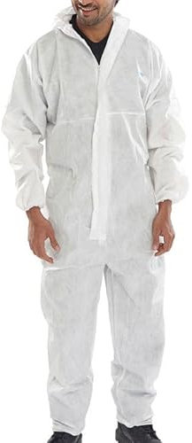 Protective Type 5/6 Disposable Economy Anti Static Work Hooded Overall Boilersuit (Medium)