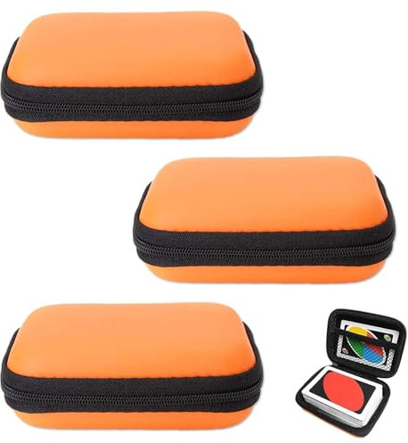 3 Stück Spielkarten Box, Spielkarten Etui, Orange Spielkarten-Deck-Hülle, wasserdichte Spielkartenaufbewahrung, Tasche für Kartenspiele Langlebig Kartenbox Spielkarten (11.5 * 8 * 4cm)
