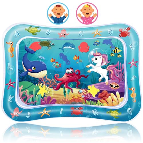 Wassermatte Baby, Wasserspielmatte BPA-frei Wassermatte für Baby Spielzeug wasserspielmatte baby Aufblasbare Spielmatte, Baby Sensorisches Wasserspielmatte Spielzeug ab 3 6 9 10 12Monate