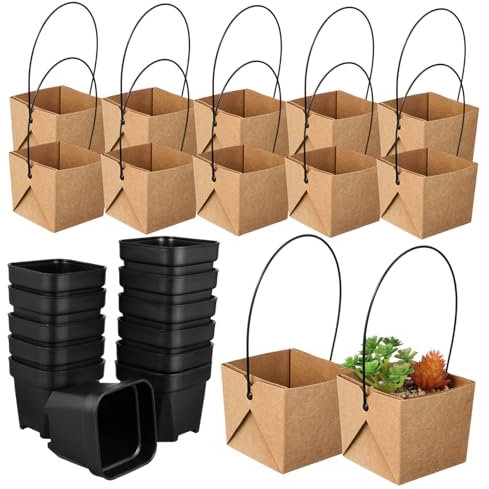 CIMAXIC 12 Set Vasi Per Piante Succulente Accessori Succulenti Mini Vasi Per Piante Supporto Succulento Vasi Per Succulente Scatole Succulente Per Bomboniere Porta Piante Grasse Plastica