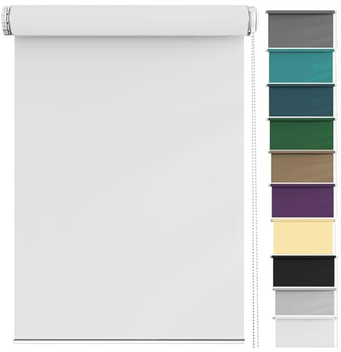 Tenda oscurante personalizzabile, facile da installare, senza trapano, 40 x 70 cm, protezione della privacy, regolabile, ideale per qualsiasi finestra, mansarda bianca